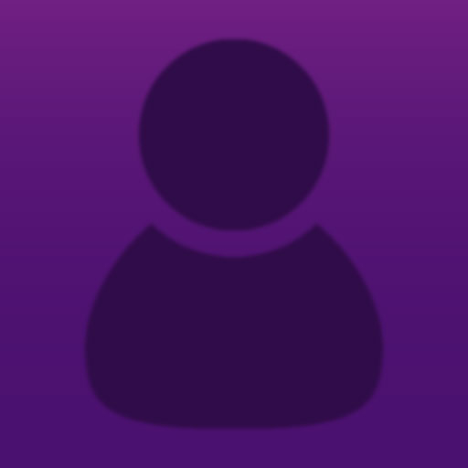 Purple background with a dark purple person character.