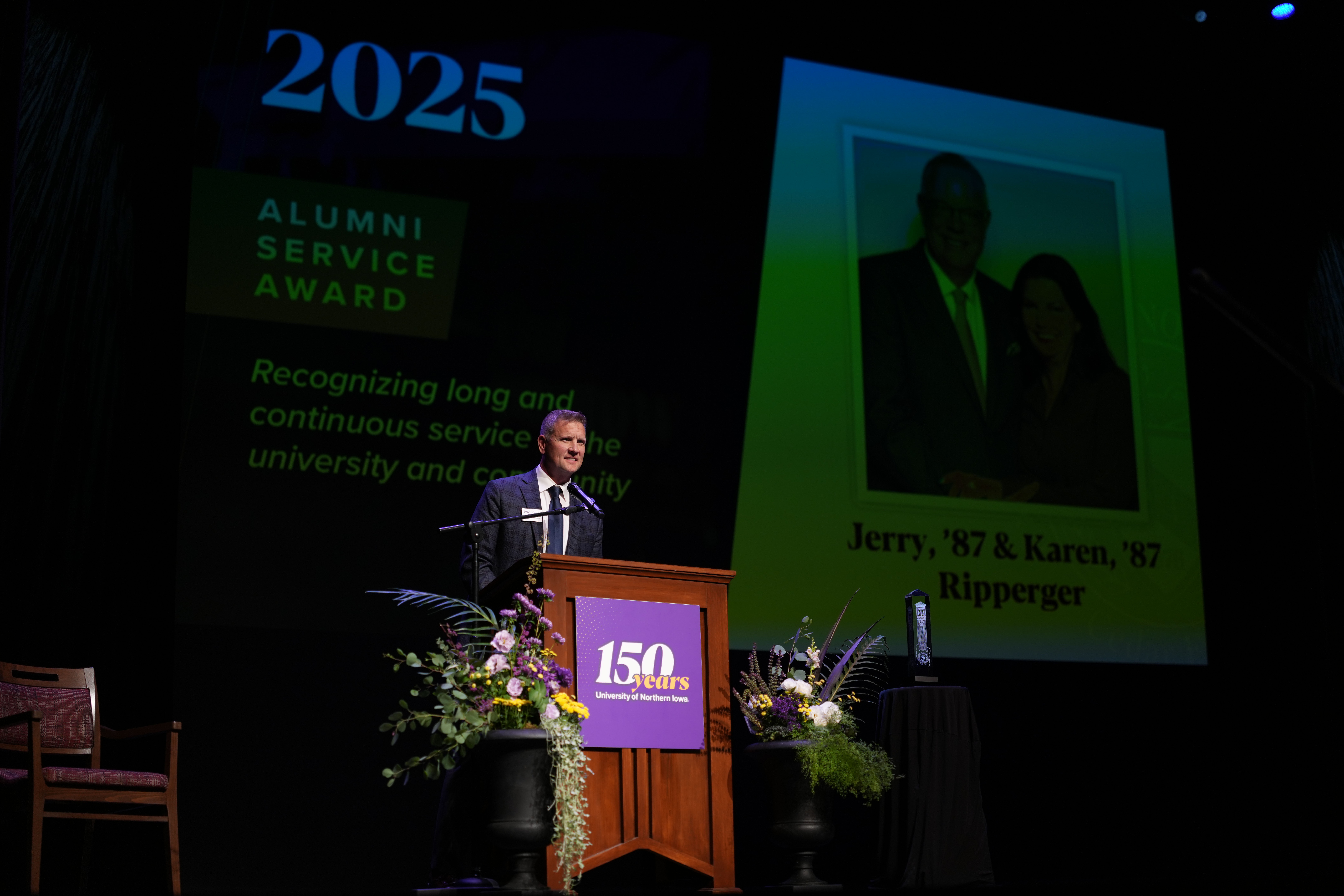 Brian Gabel at a podium at the 2025 Distinguished Awards Ceremony.