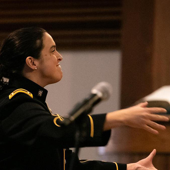 Bonnie Alger, the first female Officer in Charge of The United States Army Chorus