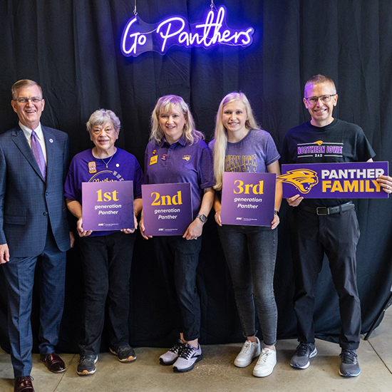 Fowler Family with UNI President Mark Nook