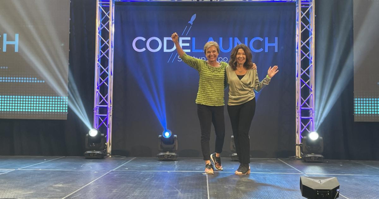 Glynis Worthington and partner at CodeLaunch