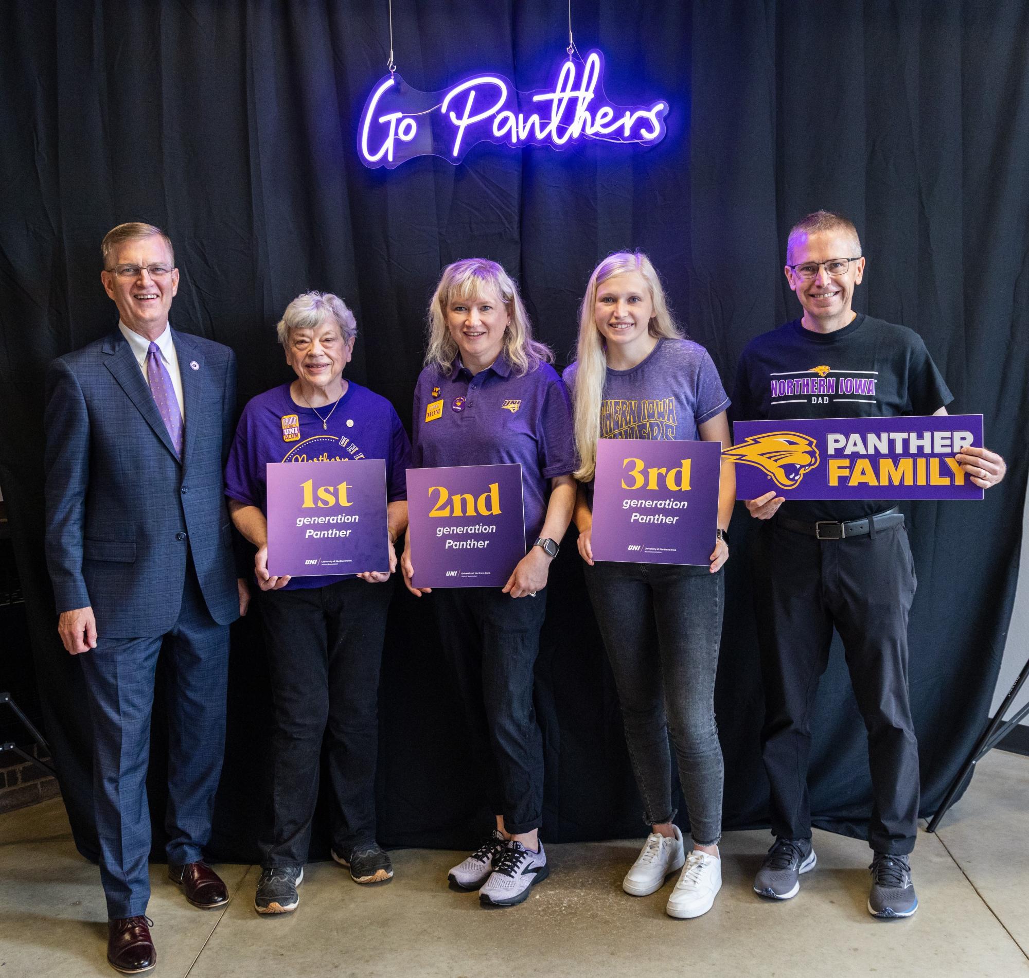 Fowler family with UNI President Mark Nook