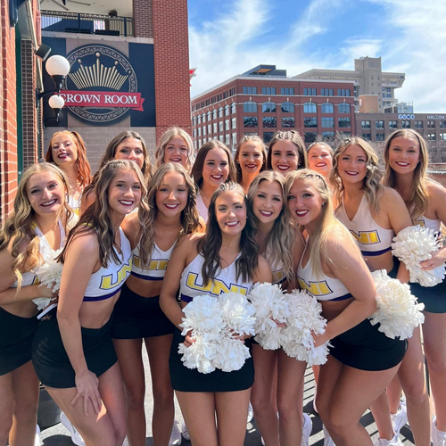The UNI Dance Team at the 2024 Arch Madness pregame fan rally