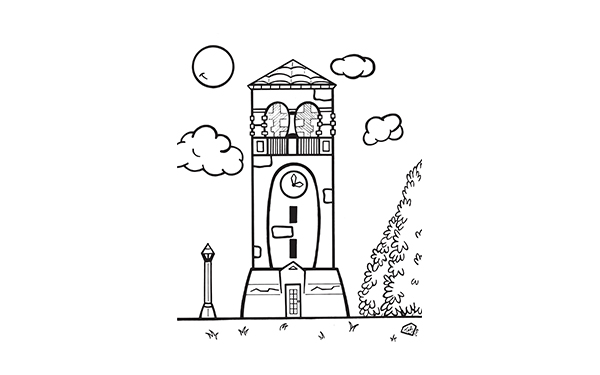 Campanile Coloring Page