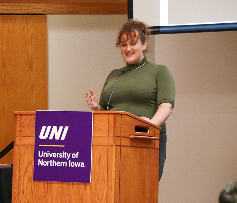 Nicole North, '19, at the 2023 GOLD & Bold award ceremony