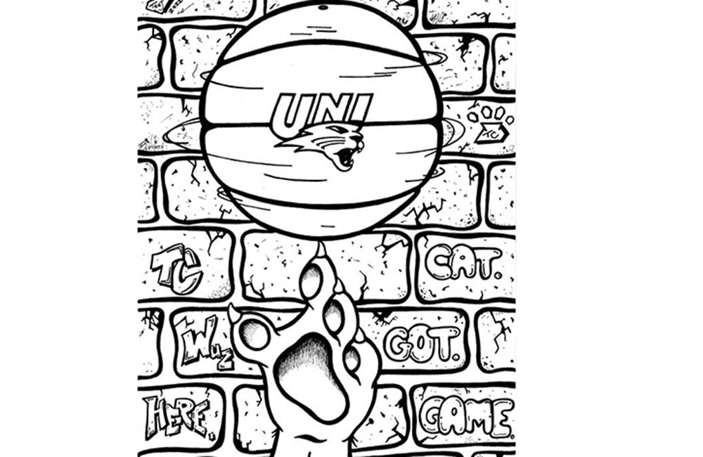 Spinning Basketball Coloring Page