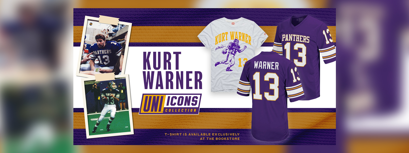 Kurt Warner - UNI Icons collection. T-Shirt available exclusively at bookstore