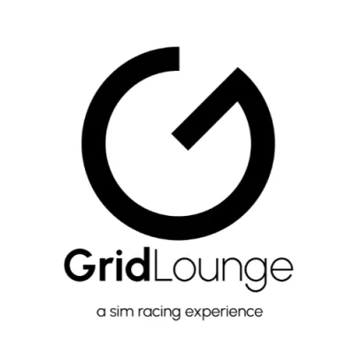 Grid Lounge logo with a stylized 'G' and tagline 'a sim racing experience'