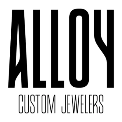 Alloy Custom Jewelers logo with tall black text