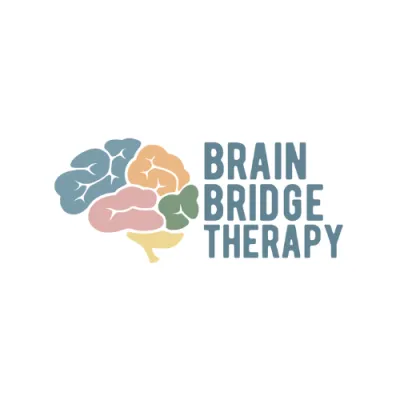 Brain Bridge Therapy logo with colorful brain illustration and text