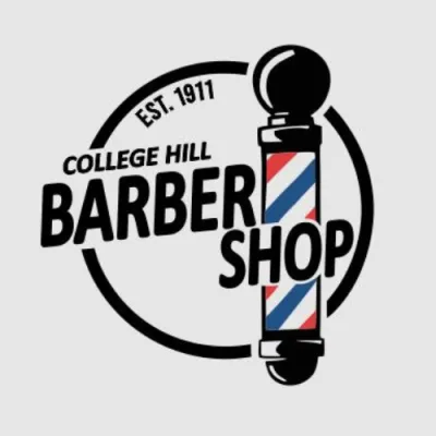 Barber shop pole with "College Hill Barber Shop, Est. 1911"