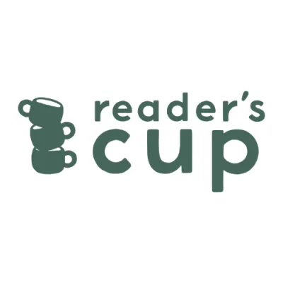 Reader’s Cup logo with stacked coffee cups and bold text