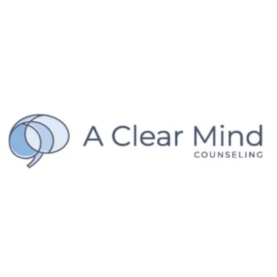 A Clear Mind Counseling logo with overlapping blue speech bubbles