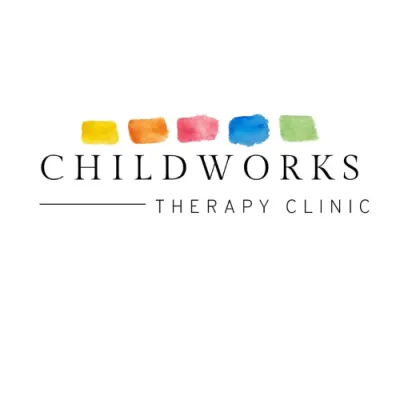 Logo with colorful paint swatches above the text ‘ChildWorks Therapy Clinic.’