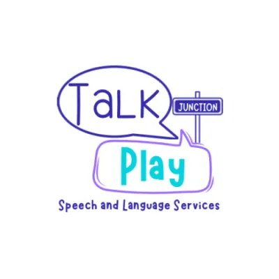 Logo with speech bubbles containing the words ‘Talk’ and ‘Play,’ plus a street sign reading ‘Junction.’