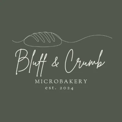 Script font logo with single line bread loaf