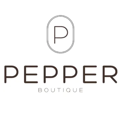 Pepper Boutique logo including a "P" in concentric ovals
