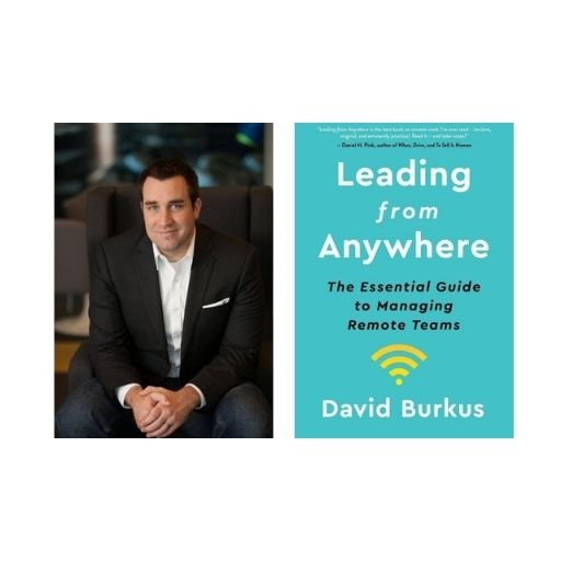Author David Burkus with his book Leading from Anywhere