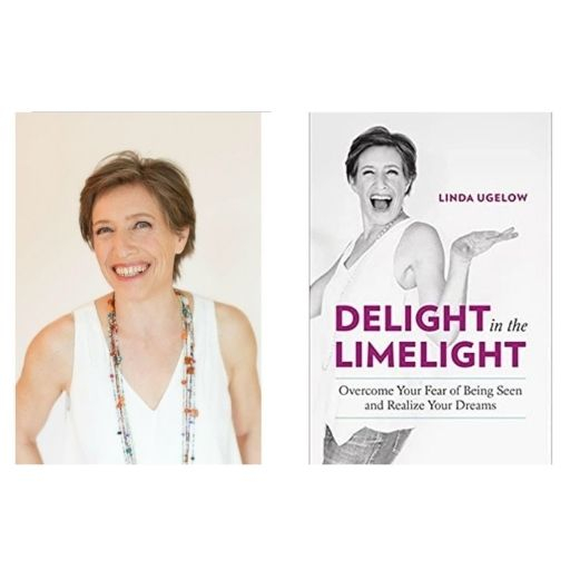 Author Linda Ugelow with her book Delight in the Limelight